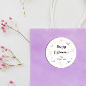 Cute Waterverf Ghost Happy Halloween Ronde Sticker