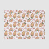 Cute Waterverf Gingerbrood House White Kerstmis Tissuepapier (Voorkant)
