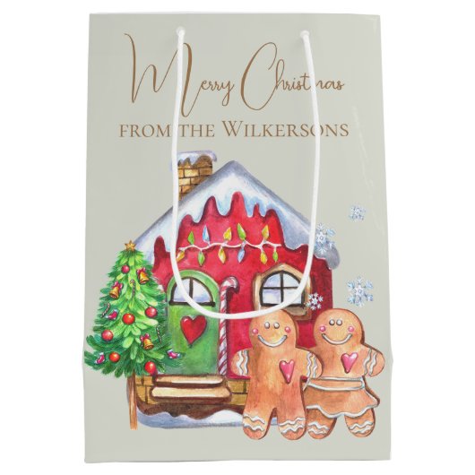 Cute Waterverf Gingerbrood Mensen in het zakje (Achterkant)