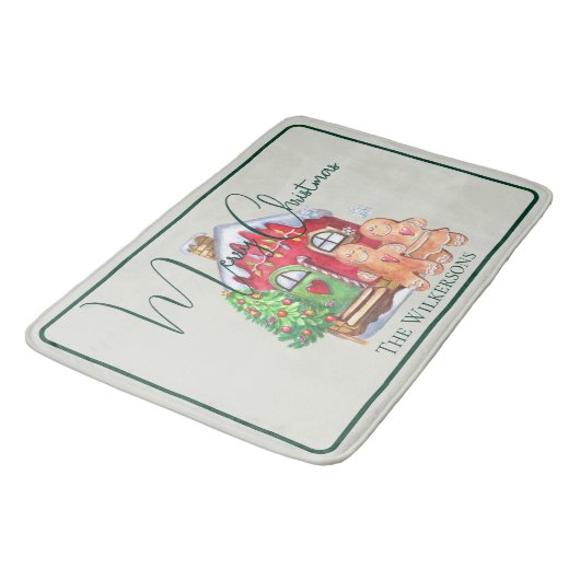 Cute Waterverf Gingerbrood Mensen in het zakje Badmat (Gekanteld)