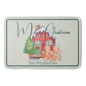 Cute Waterverf Gingerbrood Mensen in het zakje Badmat (Voorkant)