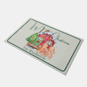 Cute Waterverf Gingerbrood Mensen in het zakje Deurmat (Schuin)