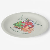 Cute Waterverf Gingerbrood Mensen in het zakje Papieren Bordje (Gekanteld)