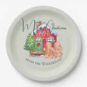 Cute Waterverf Gingerbrood Mensen in het zakje Papieren Bordje (Voorkant)