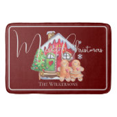 Cute Waterverf Gingerbrood Mensen op Bourgogne Badmat (Voorkant)
