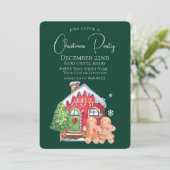 Cute Waterverf Gingerbrood Mensen op groen Kaart (Staand voorkant)