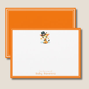 Cute Waterverf Giraffe Baby Shower Notitiekaart Notitiekaartje