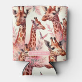 Cute Waterverf Giraffe Blikjeskoeler (Voorkant)