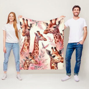 Cute Waterverf Giraffe Fleece Deken