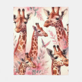 Cute Waterverf Giraffe Fleece Deken (Voorkant)