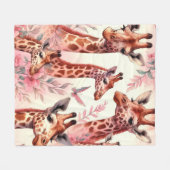 Cute Waterverf Giraffe Fleece Deken (Voorkant (Horizontaal))