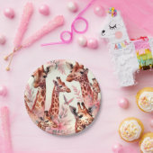Cute Waterverf Giraffe Papieren Bordje (Feest)