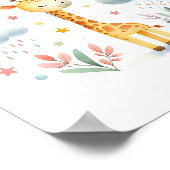 Cute Waterverf Giraffe Poster (Hoek)