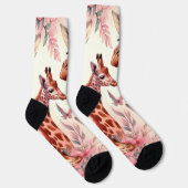 Cute Waterverf Giraffe Sokken (Rechts)