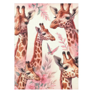Cute Waterverf Giraffe Tafelkleed