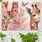 Cute Waterverf Giraffe Theedoek (Gevouwen)