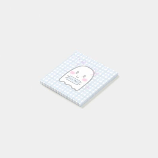 Cute Waterverf Girly Ghost Name Notes (Schuin)