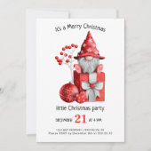 Cute Waterverf Gnomen Little Kerstparty IV Kaart (Voorkant)