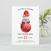 Cute Waterverf Gnomen Little Kerstparty IV Kaart (Staand voorkant)