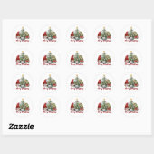 Cute Waterverf Gnomes Merry Kerstmis Ronde Sticker (Vel)