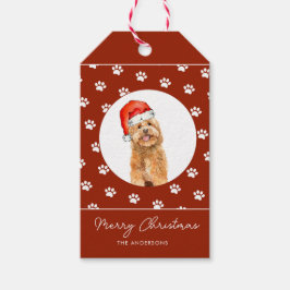 Cute waterverf Golden doedle kerstcadeau Cadeaulabel