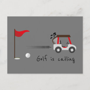 Cute Waterverf Golf Fun Golf roept citaat op Briefkaart
