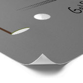 Cute Waterverf Golf Fun Golf roept citaat op Poster (Hoek)