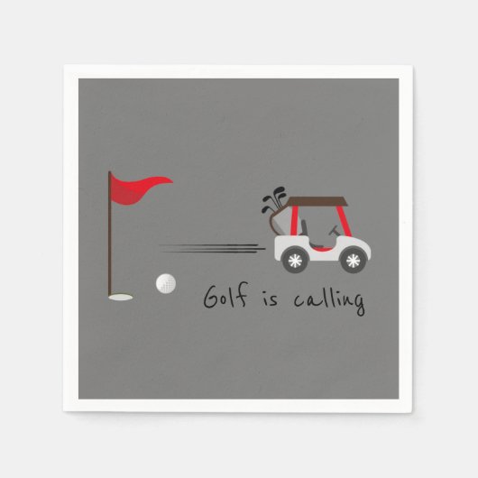 Cute Waterverf Golf Fun Golf roept citaat op Servet (Voorkant)
