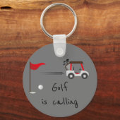 Cute Waterverf Golf Fun Golf roept citaat op Sleutelhanger (Voorkant)