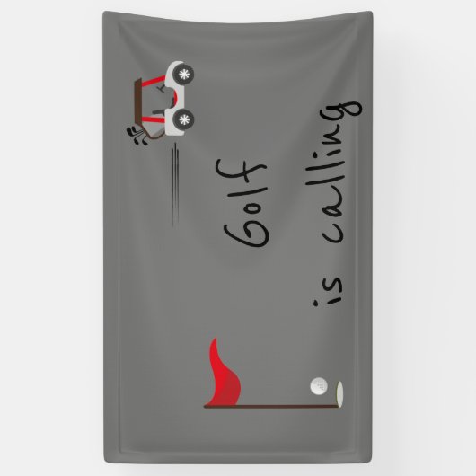 Cute Waterverf Golf Fun Golf roept citaat op Spandoek (Verticaal)