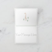 Cute Waterverf Goose Floral Typography Simple Bedankkaart (Binnen)