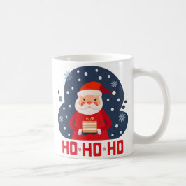 Cute waterverf grappige santa Ho Ho Red Blue Xmas Koffiemok