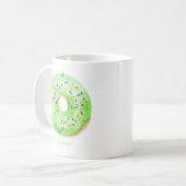 Cute Waterverf Green Donut Sprinkles Personalized Koffiemok (Voorkant links)