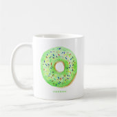 Cute Waterverf Green Donut Sprinkles Personalized Koffiemok (Links)