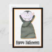 Cute Waterverf Halloween Dracula Vampire Briefkaart (Voorkant / Achterkant)