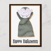 Cute Waterverf Halloween Dracula Vampire Briefkaart (Voorkant)