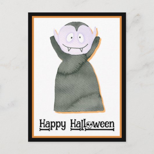 Cute Waterverf Halloween Dracula Vampire Briefkaart (Voorkant)