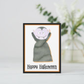 Cute Waterverf Halloween Dracula Vampire Briefkaart (Staand voorkant)