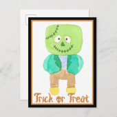 Cute Waterverf Halloween Frankenstein Monster Briefkaart (Voorkant / Achterkant)