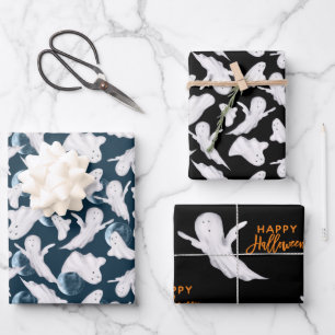Cute Waterverf Halloween Ghosts Inpakpapier Vel