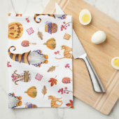 Cute Waterverf Halloween Gnomes, Pumpkins and Cat Theedoek (Quarter Fold)