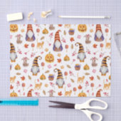 Cute Waterverf Halloween Gnomes, Pumpkins and Cat Tissuepapier (Craft)
