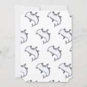 Cute Waterverf Hammerhead Shark Birthday Kaart (Achterkant)