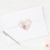 Cute Waterverf Heart Cactus Valentijnsdag Hart Sticker (Envelop)