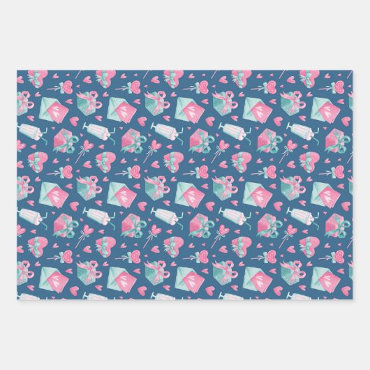 Cute Waterverf Heart Love Pattern Valentijnsdag Inpakpapier Vel (Voorkant 2)