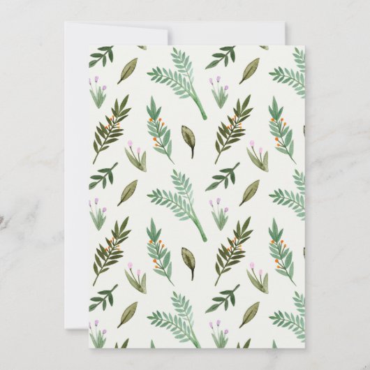 Cute Waterverf Hedégel Greenery First Birthday Kaart (Achterkant)