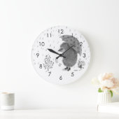 Cute Waterverf Hedegel Rainy Day Whimsical Grote Klok (Huis)