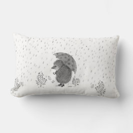 Cute Waterverf Hedegel Rainy Day Whimsical Kussen