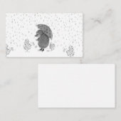 Cute Waterverf Hedegel Rainy Day Whimsical Notitiekaartje (Voorkant / Achterkant)