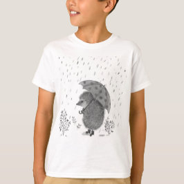 Cute Waterverf Hedegel Rainy Day Whimsical T-shirt